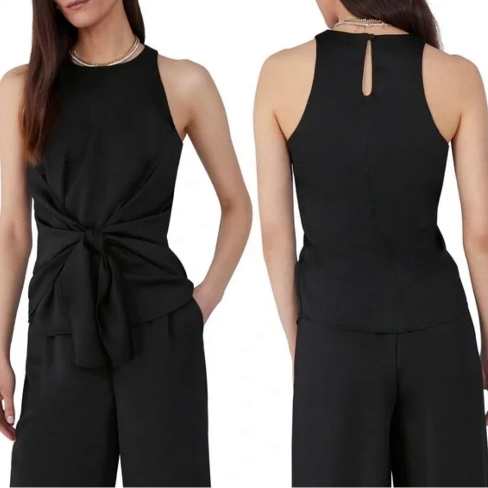 Favorite Daughter Black Sleeveless Tie Top, Size XS